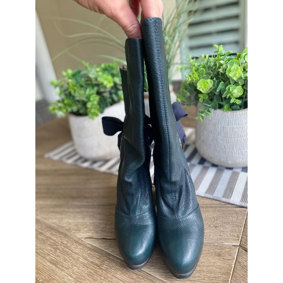 Vanessa Bruno Grosgrain Bow Heeled Boots 38 - Picture 4 of 9